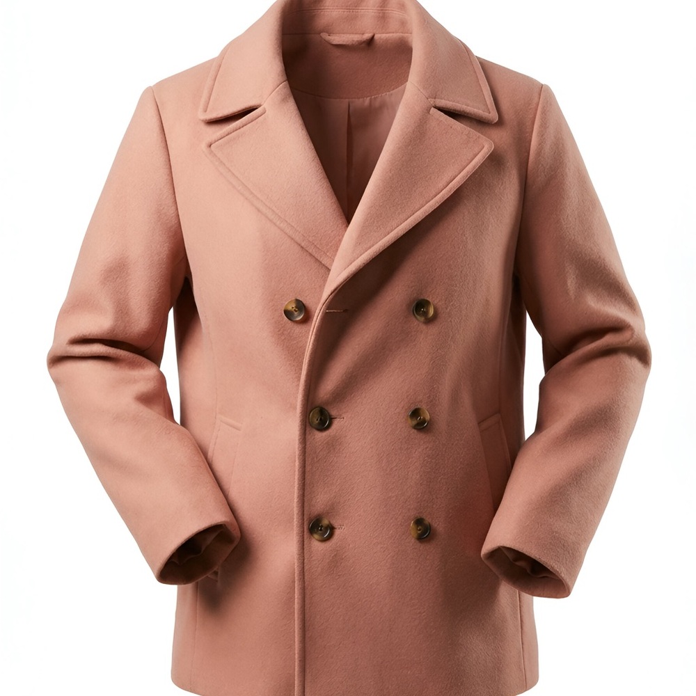 Old Navy Women's Pink Double-Breasted Peacoat